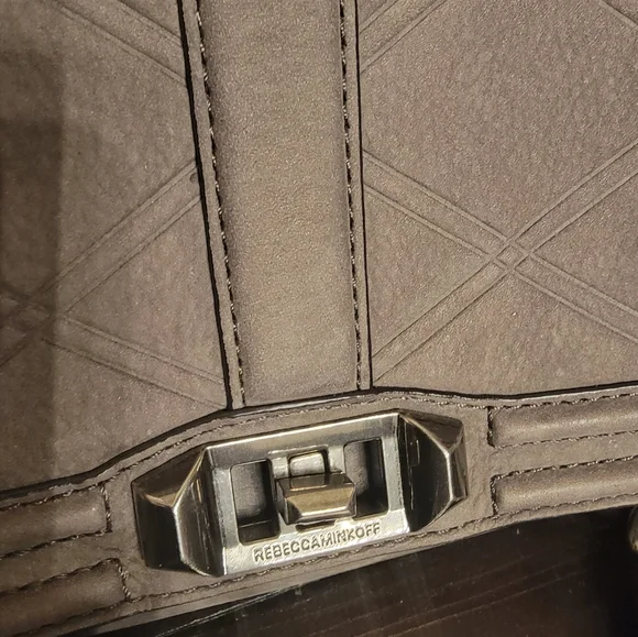 Rebecca Minkoff Grey Suede Shoulder Bag with Chain Strap - Picture 4 of 7